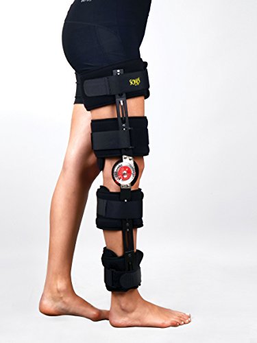 8698918508743 - HINGED KNEE BRACE BY SOLES -ADJUSTABLE INJURY STABILIZATION AFTER ACL, PCL, MCL OR LCL OPERATION - POST OPERATIVE KNEE SUPPORT - WRAPAROUND FULL LEG STABILIZER - ONE SIZE FITS MOST