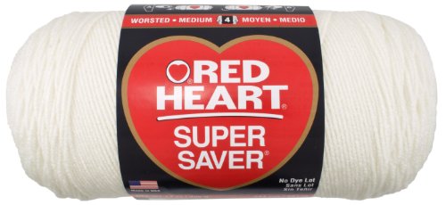 0087007436803 - RED HEART E302B.0316 SUPER SAVER JUMBO YARN, SOFT WHITE