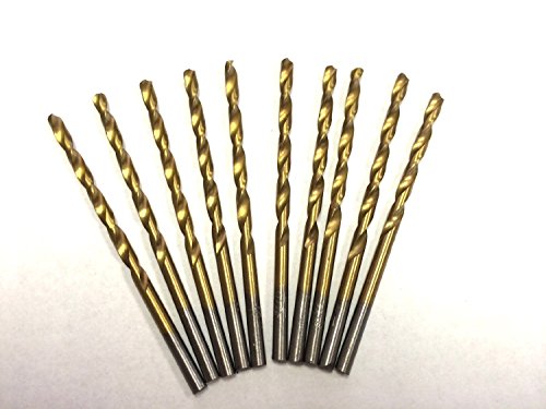 0870208083132 - PACK OF 10, 1/16 TITANIUM COATED HSS DRILL BITS FOR WOOD, METAL & PLASTIC