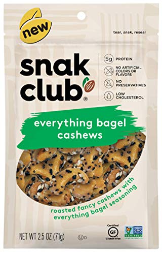 0087076291730 - SNAK CLUB EVERYTHING BAGEL CASHEWS, 2.5-OUNCE (6 COUNT)
