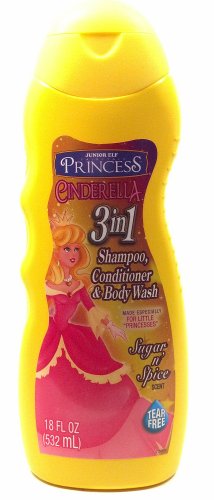 0870929005345 - SILKIENCE JUNIOR ELF FARYTALE PRINCESS CINDERELLA 3 IN 1 SHAMPOO CONDITIONER AND BODY WASH MADE ESPECIALLY FOR LITTLE PRINCESSES SUGAR N' SPICE SCENT TEAR FREE 18 OZ. (1 EACH)