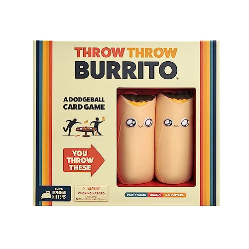 8711216945611 - THROW THROW BURRITO BY EXPLODING KITTENS - A DODGEBALL CARD GAME - FAMILY-FRIENDLY PARTY GAMES - CARD GAMES FOR ADULTS, TEENS & KIDS
