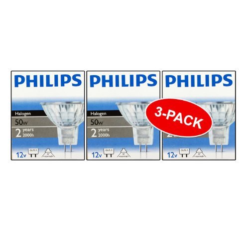 8711500650757 - PHILIPS 3 X 50W 12V ACCENTLINE (GU5.3 CAP) 50MM MR16 DIMMABLE HALOGEN DICHROIC SPOT BULBS 36 DEGREE BEAM ANGLE - PACK OF 3