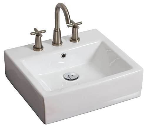 0871211124393 - AMERICAN IMAGINATIONS AI-12-439 ABOVE COUNTER RECTANGLE VESSEL FOR 8-INCH OC FAUCET, 20-INCH X 18-INCH, WHITE