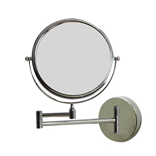0871211136457 - AMERICAN IMAGINATIONS AI-13-645 ROUND WALL MOUNT MAGNIFYING MAKEUP MIRROR WITH DUAL 1X/5X ZOOM, 8-INCH, CHROME