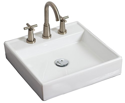 0871211145978 - AMERICAN IMAGINATIONS AI-14-597 ABOVE COUNTER SQUARE VESSEL FOR 8-INCH OC FAUCET, 17.5-INCH X 17.5-INCH, WHITE