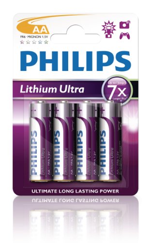 8712581359577 - 4 PACK PHILIPS LITHIUM ULTRA AA BATTERIES (4 X AA) - FR6LB4A