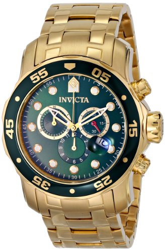 8713208180291 - INVICTA MEN'S 0075 PRO DIVER CHRONOGRAPH 18K GOLD-PLATED WATCH
