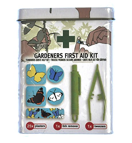 8714982070433 - GARDENERS FIRST AID KIT WITH TICK REMOVER, TWEEZERS AND 25 PLASTERS / BAND AIDS