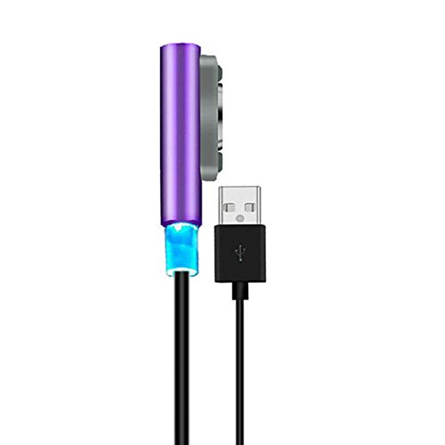 0087169517006 - LOOKATOOL METAL MAGNETIC CHARGING LED CABLE FOR SONY XPERIA Z1 Z2 Z3 COMPACT 2M/6FT (PURPLE)