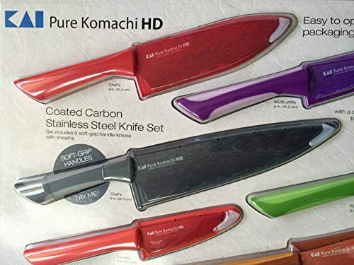 Pure Komachi HD 4 Coated Carbon Stainless Steel Knives with Matching Sheaths