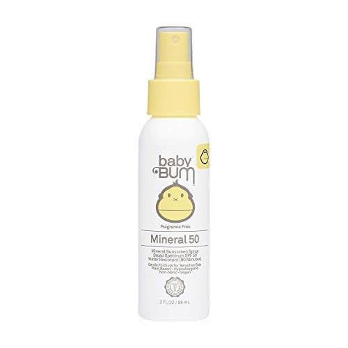 0871760007666 - SUN BUM BABY BUM SPF 50 SUNSCREEN SPRAY | MINERAL UVA/UVB FACE AND BODY PROTECTION FOR SENSITIVE SKIN | FRAGRANCE FREE | TRAVEL SIZE | 3 FL OZ