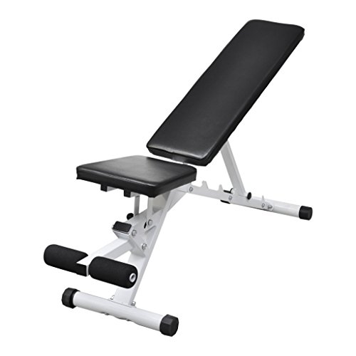 8718475865391 - VIDAXL FITNESS WORKOUT UTILITY BENCH ADJUSTABLE BACK WITH LEG CURL