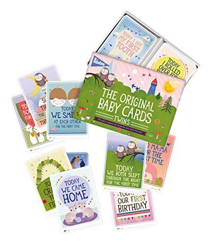 8718564766028 - THE ORIGINAL BABY CARDS - TWINS BY MILESTONE - 48 PHOTO CARDS IN A GIFT BOX, ESPECIALLY CREATED FOR PARENTS OF TWINS, TO CAPTURE SPECIAL TWIN MOMENTS.