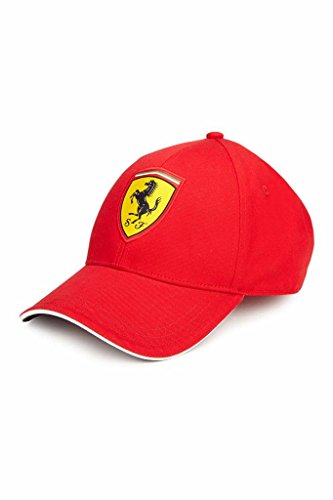 8719203014821 - FERRARI RED CLASSIC ADJUSTABLE HAT WITH EMBROIDERED SCUDETTO BADGE