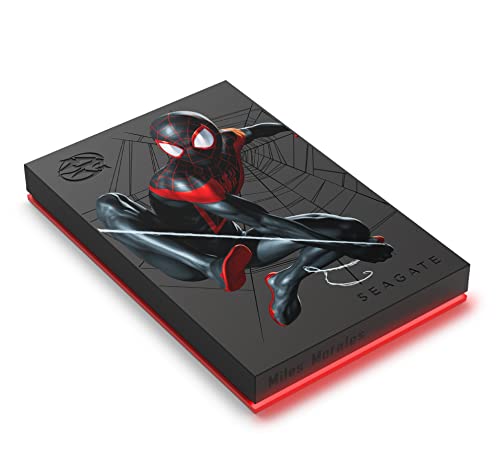 8719706044004 - SEAGATE MILES MORALES SPECIAL EDITION FIRECUDA EXTERNAL HARD DRIVE 2TB - USB 3.2 GEN 1, CUSTOMIZABLE LED RGB LIGHTING RED, WITH RESCUE SERVICES (STKL2000419)