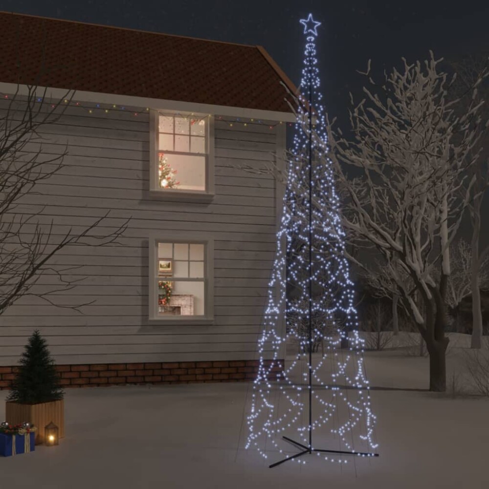 0872028711080 - VIDAXL CHRISTMAS CONE TREE COLD WHITE 3000 LEDS 8X26 FT