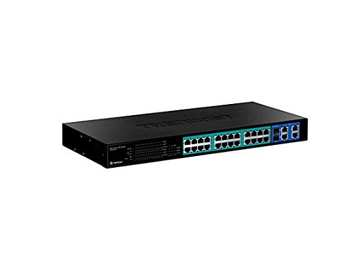0872182663386 - TRENDNET 24-PORT POE 10/100MBPS ETHERNET AND 4-PORT GIGABIT WEB SMART SWITCH WITH 2 SHARED MINI-GBIC SLOTS, RACK MOUNTABLE, TPE-224WS