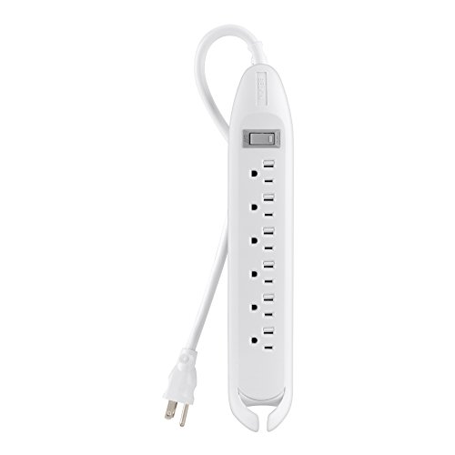 0872182818267 - BELKIN 6-OUTLET POWER STRIP WITH 12-FOOT CORD, WHITE, F9D160-12