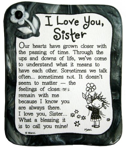0087400119037 - BLUE MOUNTAIN ARTS I LOVE YOU SISTER BY MARCI SCULPTED RESIN MAGNET (MR903)