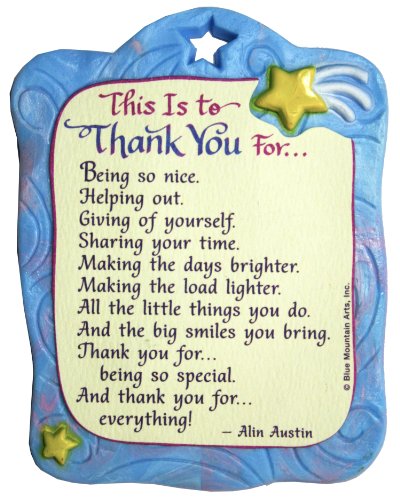 0087400119204 - BLUE MOUNTAIN ARTS THIS IS TO THANK YOU BY ALIN AUSTIN SCULPTED RESIN MAGNET (MR920)