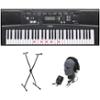 0874171004385 - YAMAHA EZ-220 61-LIGHTED KEY PREMIUM PORTABLE KEYBOARD PACKAGE WITH HEADPHONES, STAND AND POWER SUPPLY