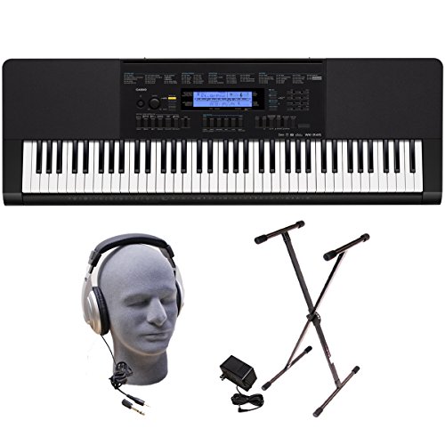 0874171006433 - CASIO INC. WK245 PPK 76-KEY PREMIUM PORTABLE KEYBOARD PACKAGE WITH HEADPHONES, STAND AND POWER SUPPLY