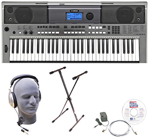 0874171006488 - YAMAHA PSRE443 PORTABLE KEYBOARD WITH HEADPHONES, X-STYLE STAND, POWER SUPPLY, USB, AND INSTRUCTIONAL SOFTWARE