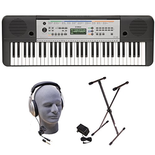 0874171007928 - YAMAHA YPT255 61-KEY KEYBOARD PACK WITH HEADPHONES, POWER SUPPLY, AND STAND