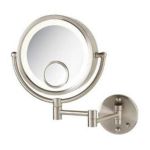 0874479001031 - HL8515N LIGHTED WALL MOUNT MIRROR 7X MAGNIFICATION NICKEL FINISH 8.5 IN
