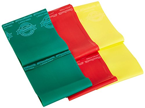 0087453121377 - THERABAND LATEX-FREE RESISTANCE BANDS, YELLOW/RED/GREEN