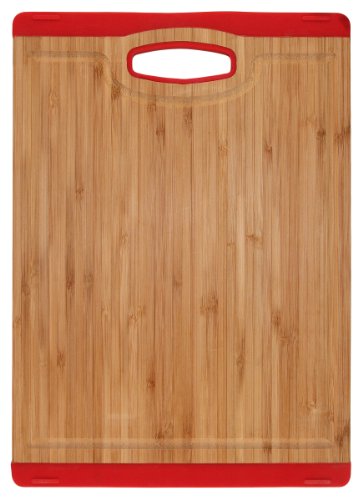 0875118006745 - TOTALLY BAMBOO COLORS NON-SKID CUTTING BOARD, 13-INCH, RED