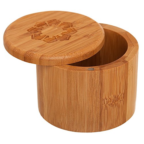 0875118009807 - TOTALLY BAMBOO ECO-FRIENDLY SALT BOX, FLORAL, 3-1/2 BY 3-1/2 BY 2-3/4 INCHES