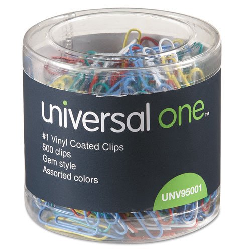 0087547950012 - UNIVERSAL UNV95001 ASSORTED PAPER CLIPS VINYL COATED WIRE NO. 1