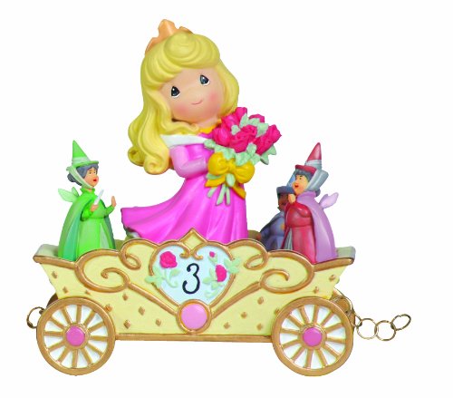 0875555006407 - PRECIOUS MOMENTS / DISNEY NOW YOU'RE THREE, A BEAUTY YOU'LL ALWAYS AND FOREVER BE SLEEPING BEAUTY AGE THREE FIGURINE