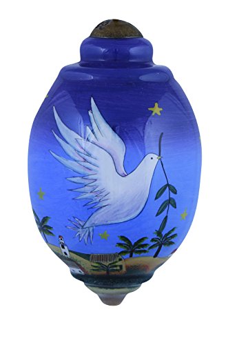 0875555027051 - NE'QWA ART, CHRISTMAS GIFTS, PEACE BE WITH YOU ARTIST SARAH SUMMERS, PETITE TRILLION-SHAPED GLASS ORNAMENT, #7151114