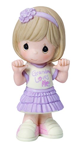 0875555031621 - PRECIOUS MOMENTS, GRANDPARENTS' DAY GIFTS, GRANDMA LOVES ME, BISQUE PORCELAIN FIGURINE, GIRL, #154032