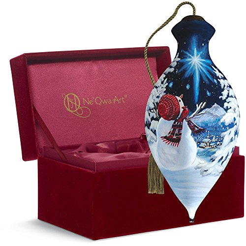 0875555033793 - NE'QWA ART, CHRISTMAS GIFTS, UPON A MIDNIGHT CLEAR, ARTIST DONA GELSINGER, BRILLIANT-SHAPED GLASS ORNAMENT, #7161104