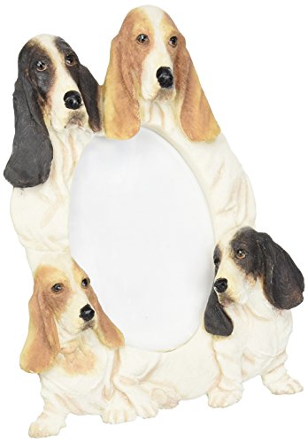 0875623000764 - BASSETT HOUND PICTURE FRAME HOLDS YOUR FAVORITE 3 X 5 INCH PHOTO, A HAND PAINTED REALISTIC LOOKING BASSETT HOUND FAMILY SURROUNDING YOUR PHOTO. THIS BEAUTIFULLY CRAFTED FRAME IS A UNIQUE ACCENT TO ANY HOME OR OFFICE. THE BASSETT HOUND PICTURE FRAME