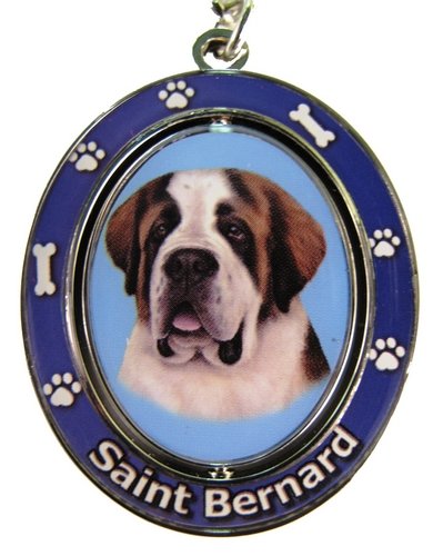 0875623009149 - SAINT BERNARD KEY CHAIN SPINNING PET KEY CHAINSDOUBLE SIDED SPINNING CENTER WITH SAINT BERNARDS FACE MADE OF HEAVY QUALITY METAL UNIQUE STYLISH SAINT BERNARD GIFTS