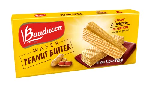 0875754009117 - BAUDUCCO PEANUT BUTTER WAFERS - CRISPY WAFER COOKIES WITH 3 DELICIOUS, INDULGENT DECADENT LAYERS OF PEANUT BUTTER FLAVORED CREAM - DELICIOUS SWEET SNACK OR DESERT - 5.0 OZ (PACK OF 1)