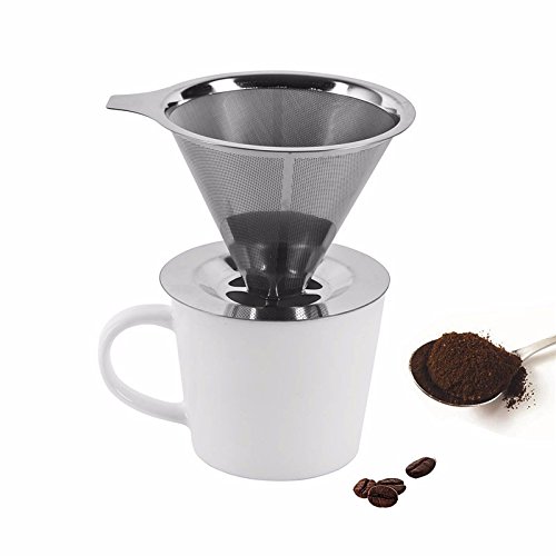 8761242707462 - STAINLESS STEEL COFFEE FILTER COFFEE DRIPPER POUR OVER COFFEE MAKER DRIP REUSABLE COFFEE FILTER