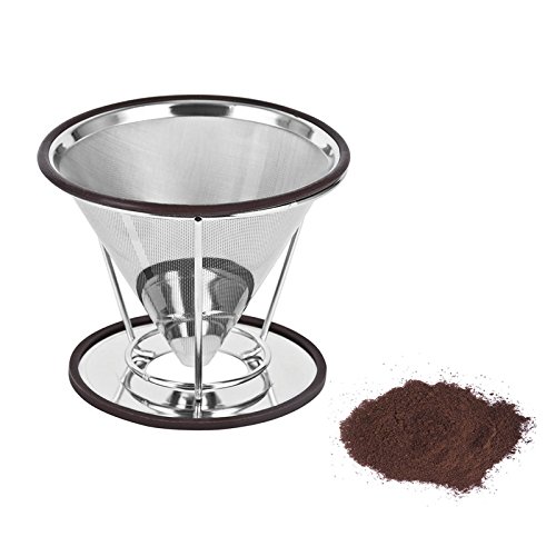 8761242707516 - STAINLESS STEEL COFFEE FILTER COFFEE DRIPPER POUR OVER COFFEE MAKER DRIP REUSABLE COFFEE FILTER