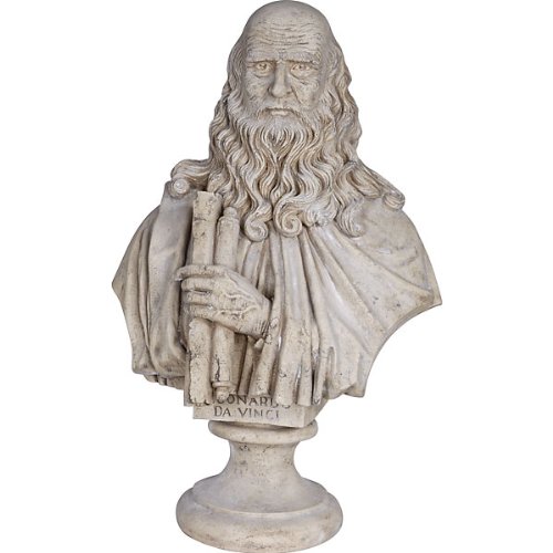 0876225008363 - WHIMSICAL TREASURES BY AFD HOME 10761524 LEONARDO DI VINCI BUST DECORATIVE ACCENT