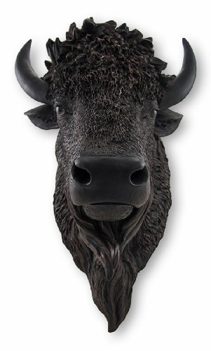 0876458764593 - REALISTIC AMERICAN BISON HEAD STATUE WALL MOUNT