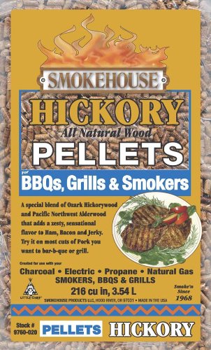 0876628001756 - SMOKEHOUSE PRODUCTS 9760-020-0000 5-POUND BAG ALL NATURAL HICKORY FLAVORED WOOD PELLETS, BULK