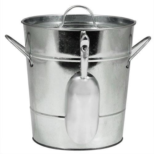 0876718025846 - COUNTRY HOME GALVANIZED METAL ICE BUCKET BY TWINE