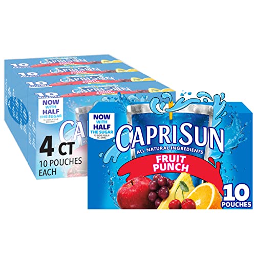 0087684004081 - CAPRI SUN FRUIT PUNCH READY-TO-DRINK JUICE (40 POUCHES, 4 BOXES OF 10)