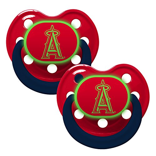 0877131000304 - BABY FANATIC PACIFIER - GLOW IN THE DARK (2 PACK) - LOS ANGELES ANGELS