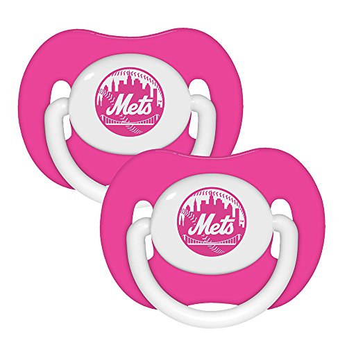 0877131009369 - BABY FANATIC PINK PACIFIER, NEW YORK METS, 2-COUNT